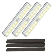 Pebbuoy 3Pcs RV Step Light Motion Sensor 10 LED Battery Operated Motorhome Trailers Camping Car Motion Activated Magnetic Night Lamp Strip
